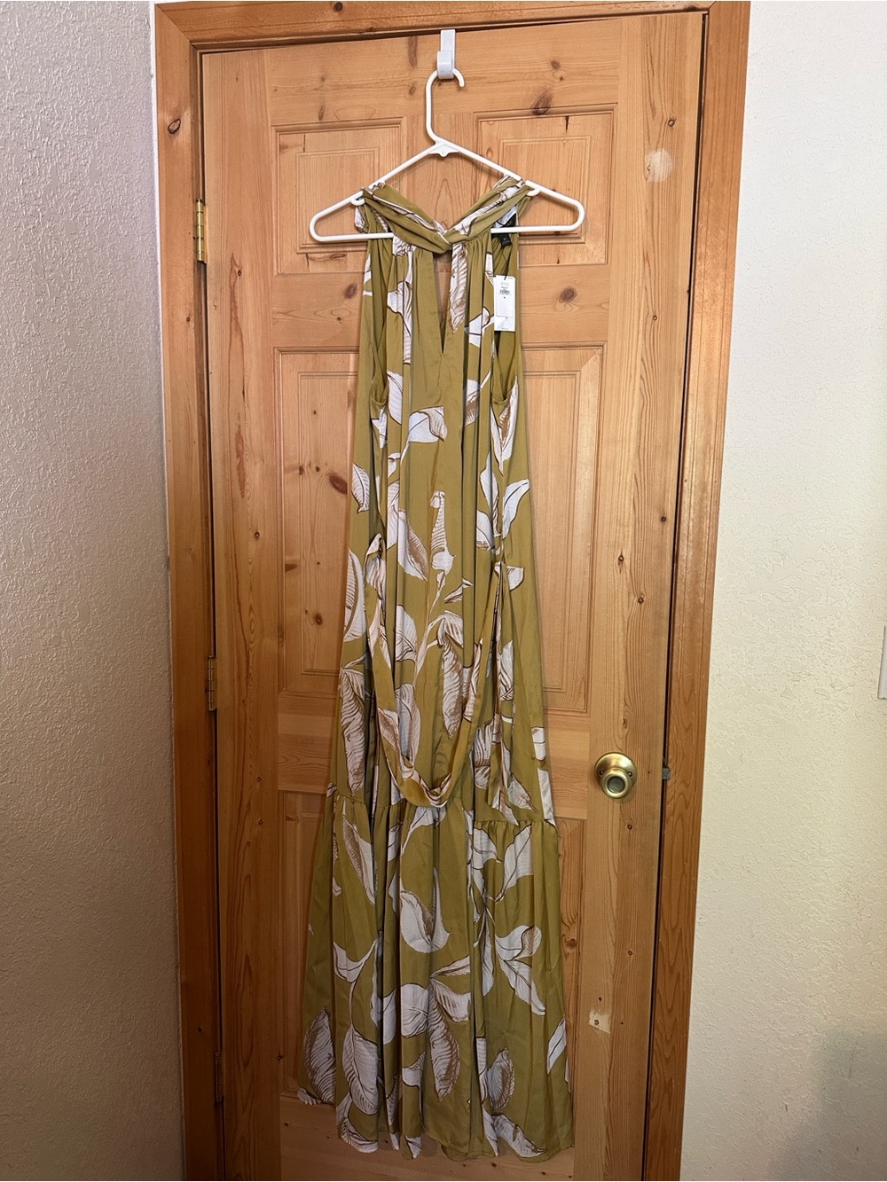 Banana Republic Mustard Yellow Halter Floral Maxi Dress - Picture 3 of 6